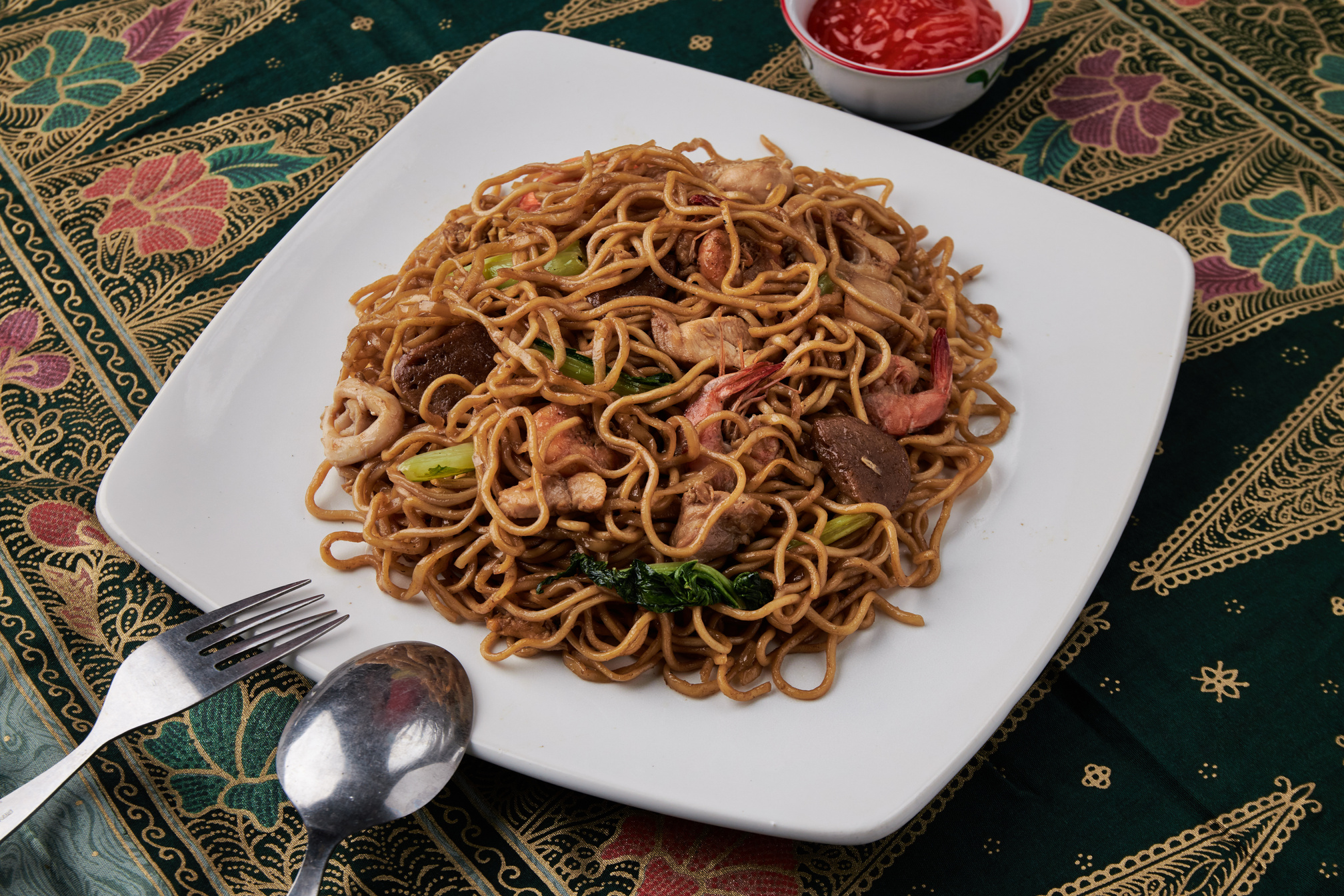 Indonesian Noodles in a Plate
